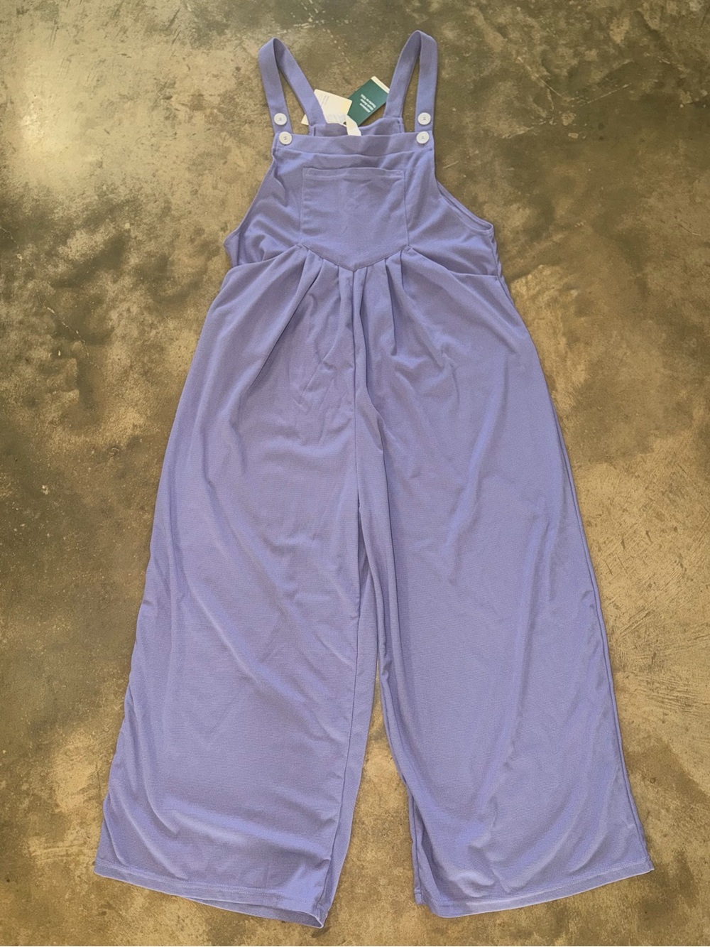 NWT Halara M Petite Mellow Purple Waffle Wide Leg Overalls Jumpsuit - Picture 4 of 10